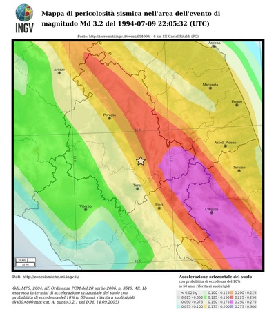 Mappa di pericolosità sismica
